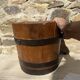 Wood and metal barrel planter