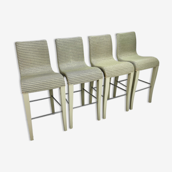 Set of 4 bar stools, Vincent Sheppard, Lloyd Loom Barstools, 2000s