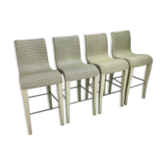 Set of 4 bar stools, Vincent Sheppard, Lloyd Loom Barstools, 2000s