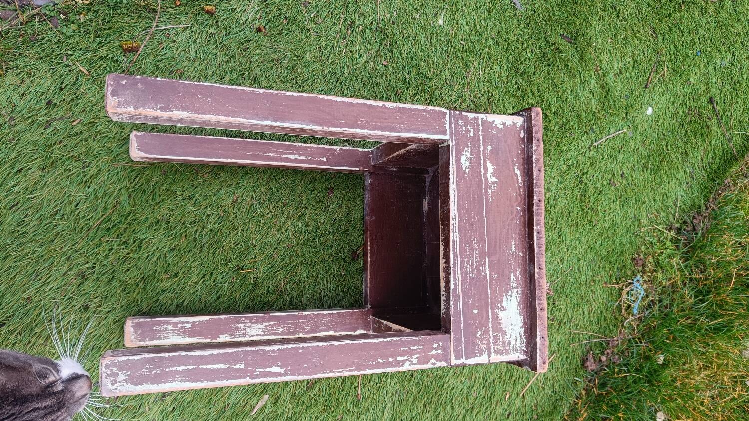 Patinated farmhouse stool