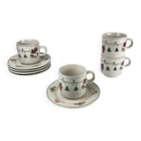 Set of 4 Christmas coffee/tea cups, 1980