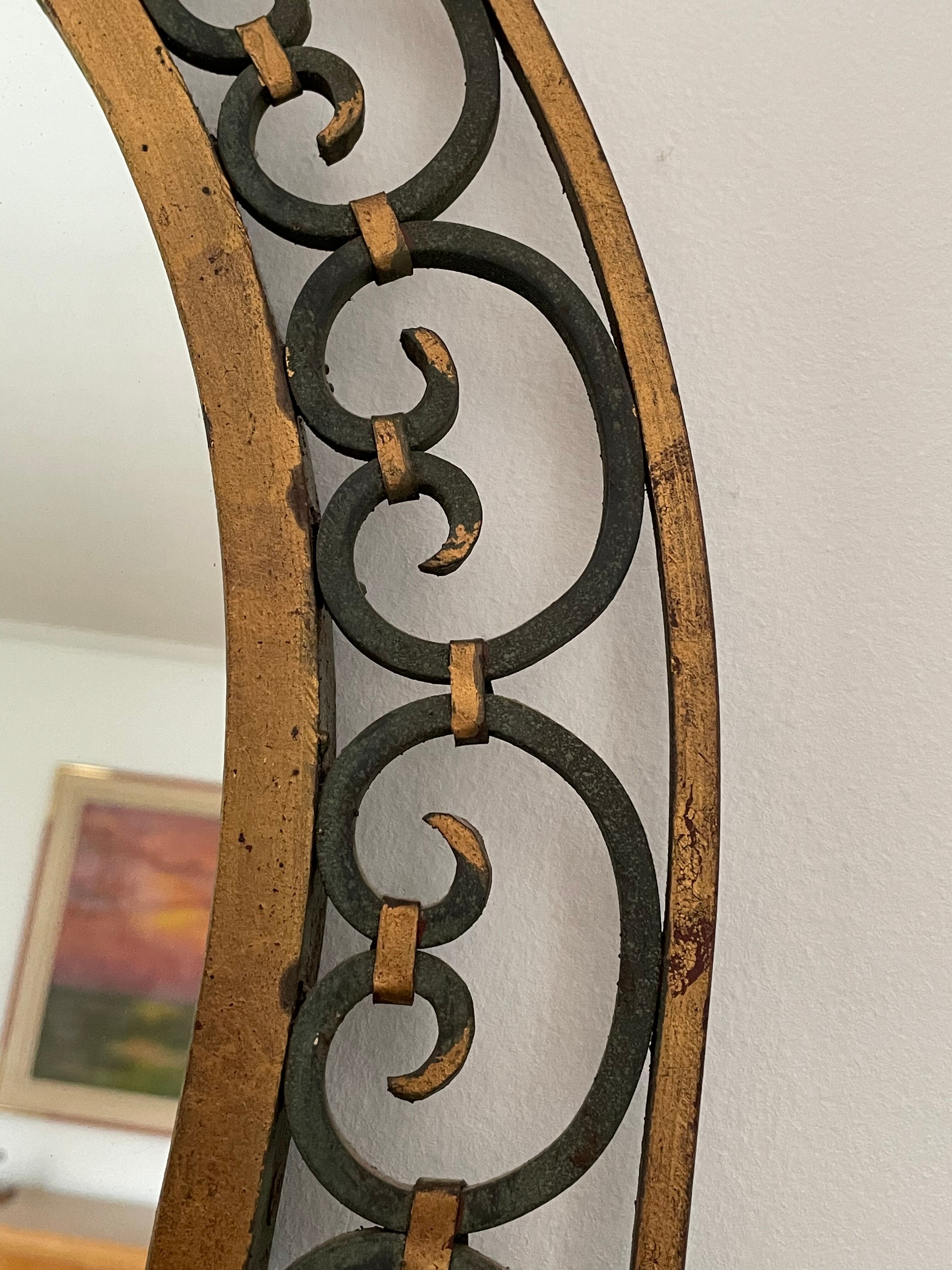 Art deco wrought iron mirror