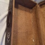 Small suitcase vintage wood and cardboard