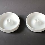 Two white porcelain ashtrays by Arzberg by Jean Luce 1960.