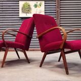 Pair of model 6951 corduroy armchairs by Jaroslav Smidek for Ton 1960