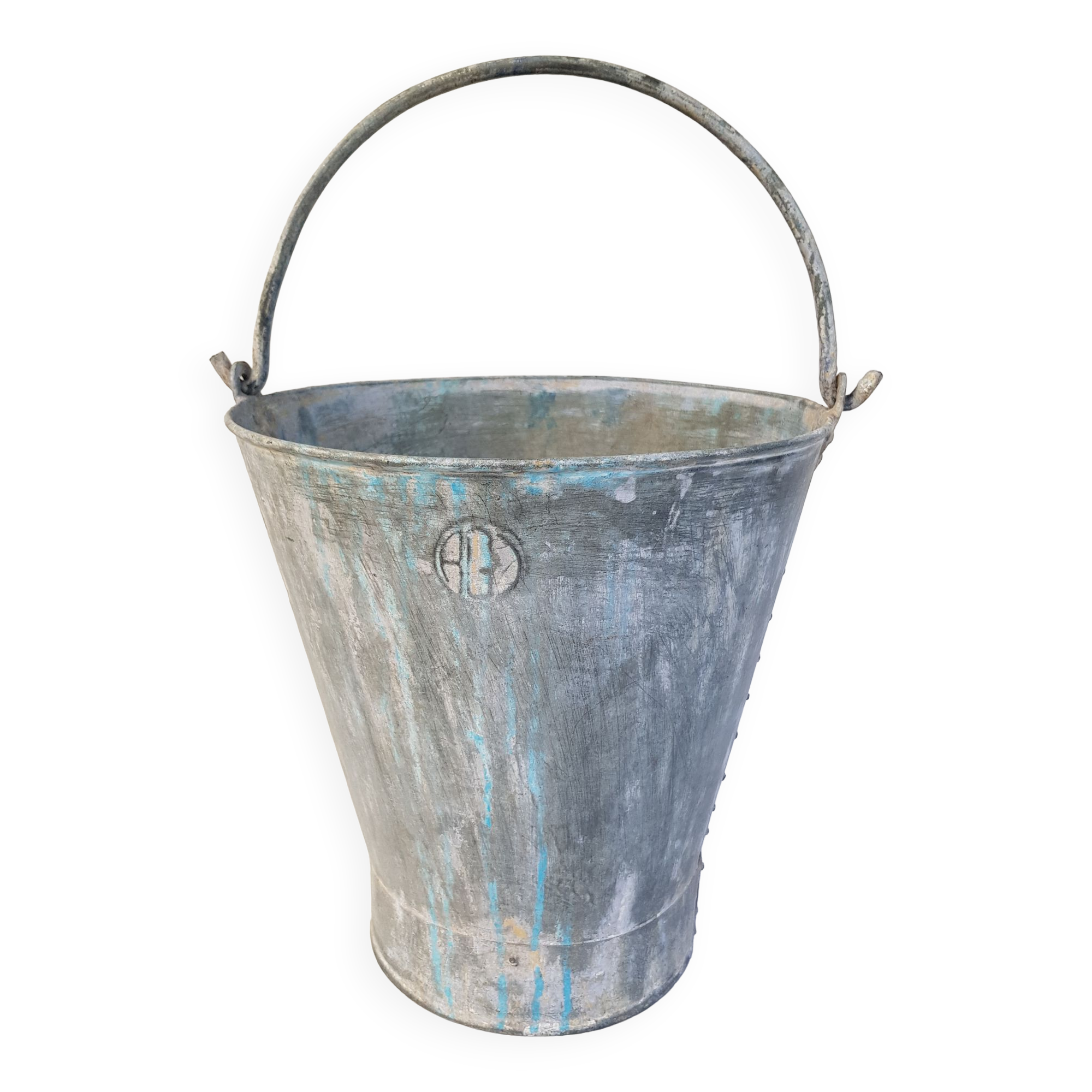 Old bucket with thick zinc handle