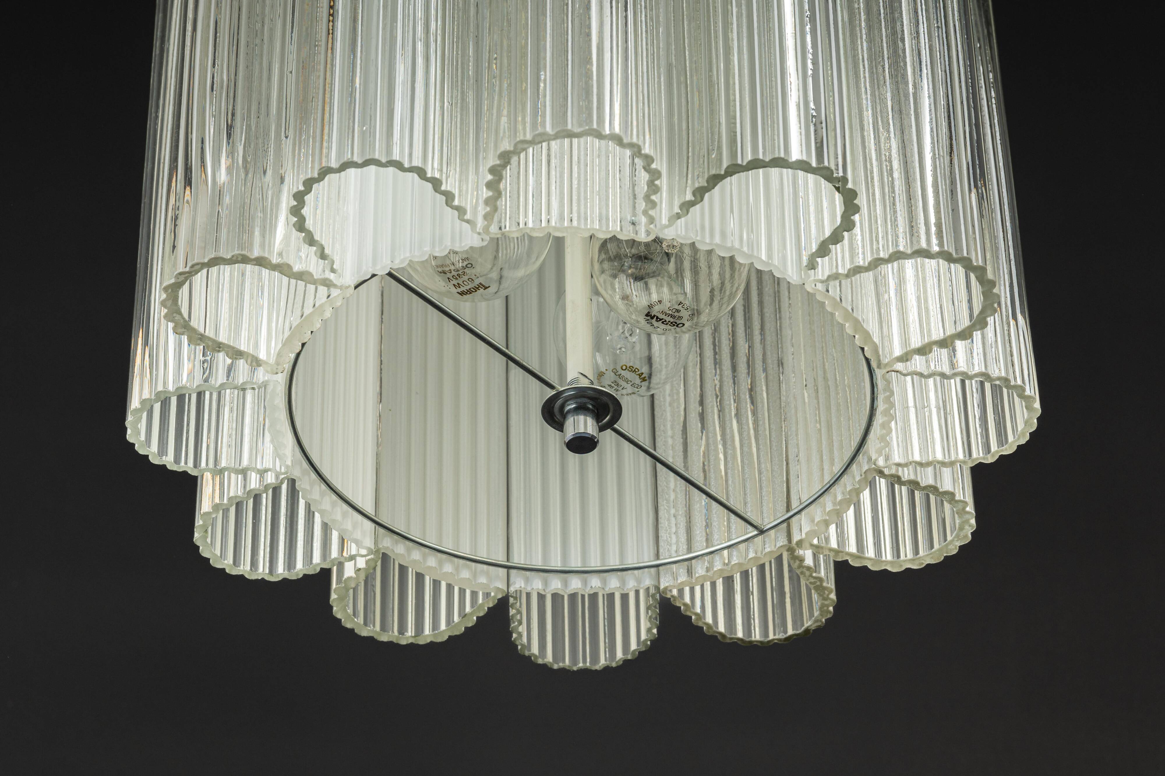 Cylindrical suspension with crystal glass by Doria, Germany, 1960s