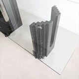 Glass & Black Marble Dining Table by Carlo Scarpa for Cattelan 1970's