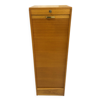 1960s office filing cabinet with curtains