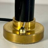 Pair of Art Deco bedside lamps, glasses signed Muller