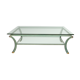Coffee table Pierre Vandel Paris villa d este steel double tops 1970
