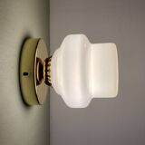 Vintage globe wall lamp in white opaline