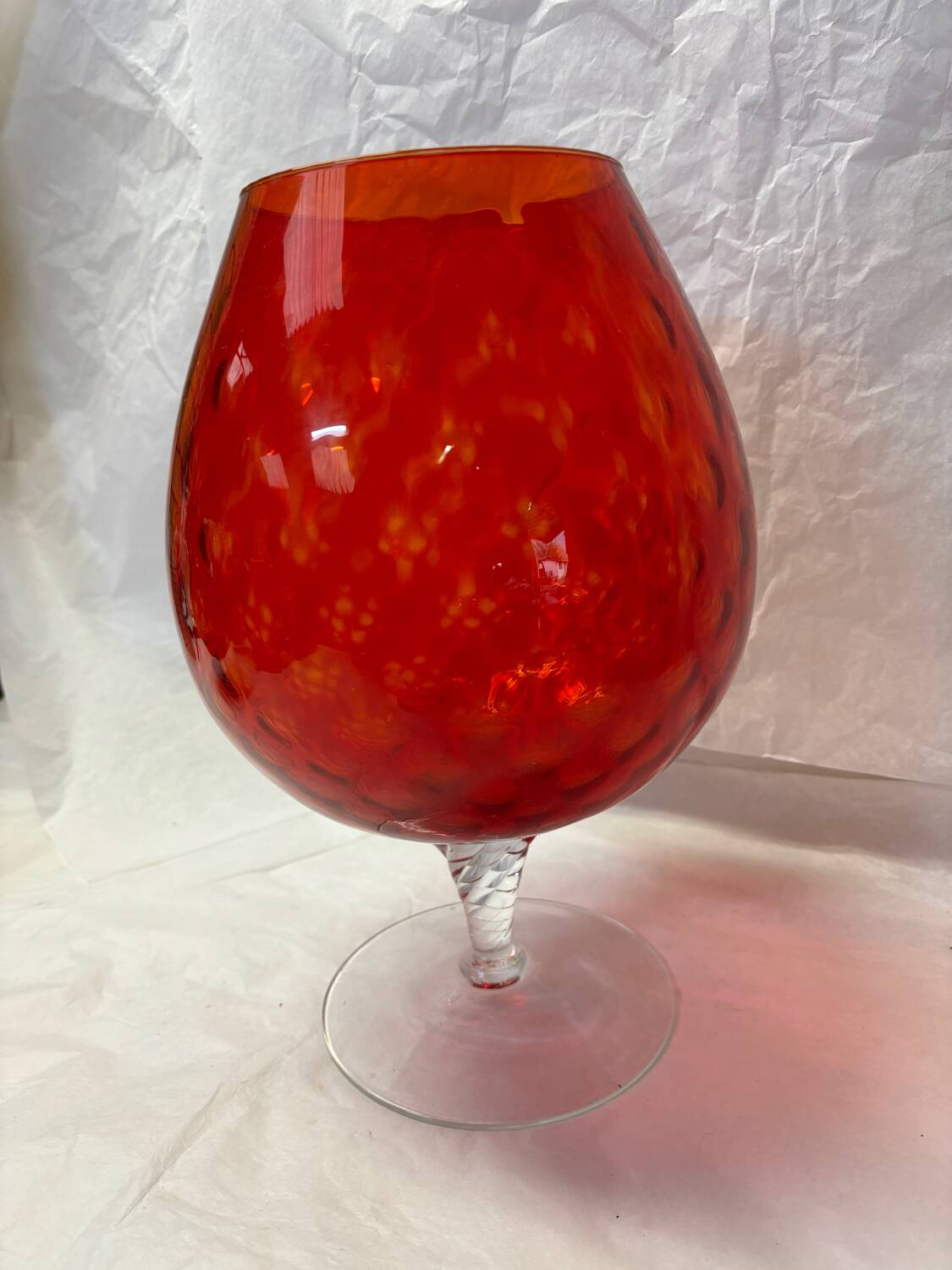 Red Italian glassware vase