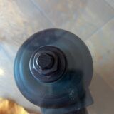 Gae Aulenti coffee table for Fontana Arte, transparent glass top with black cast iron supports, 1980s.