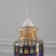 Colored glass pendant lamp 70s