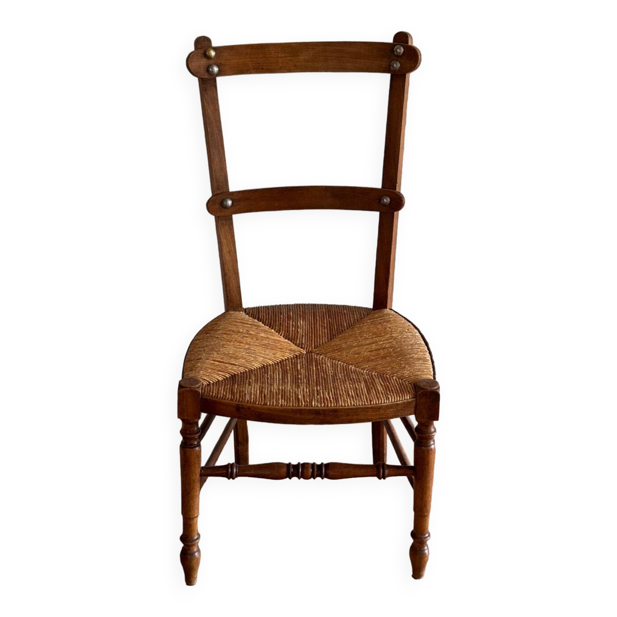 Chaise basse « nourrice » paillée vintage