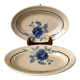oval dish blue flowers Saint-Amand 30s-40s