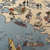 Old illustrated map of Brittany - JP Pinchon