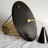 Scandivave amber glass metal and copper suspension lamp