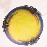 Art Deco yellow pendant light by G.V. de Croismare, Muller Frères, France, 1920s