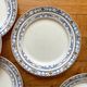 5 iron clay dessert plates Colbert, Creil and Montereau
