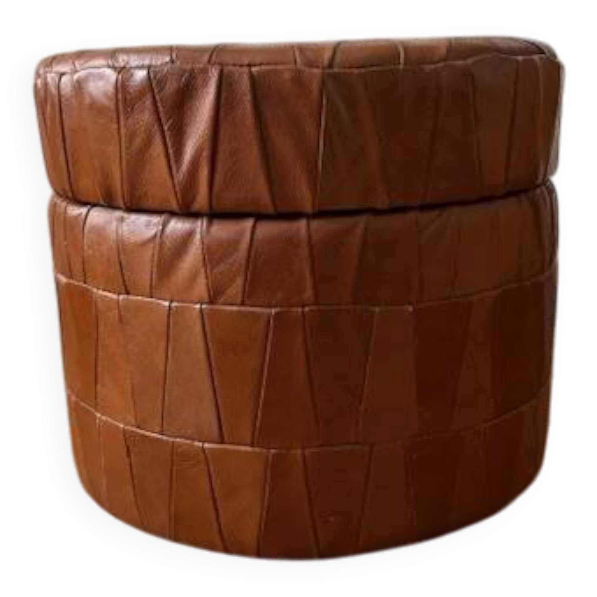 Caramel storage pouf by De Sède from the 1970s.