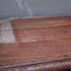 Double body late 19th century in oak and colored stained glass
