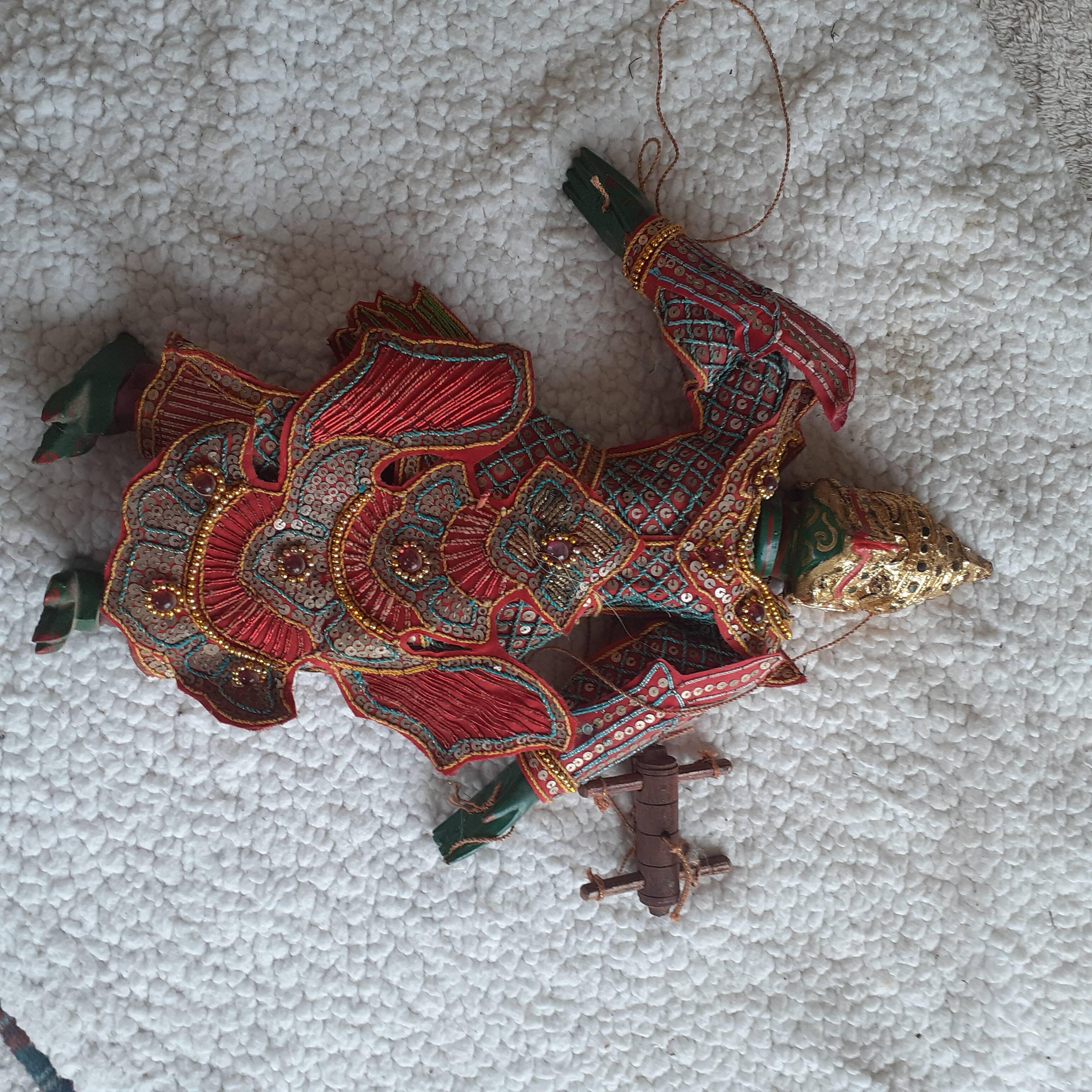 Old Burmese wooden puppet.