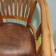 Fauteuil de bureau en teck et cuir vintage