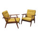 Pair of vintage Scandinavian wooden armchairs