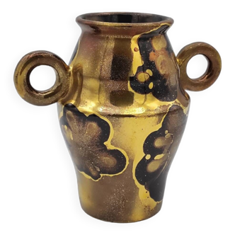 Vase céramique art déco à l or