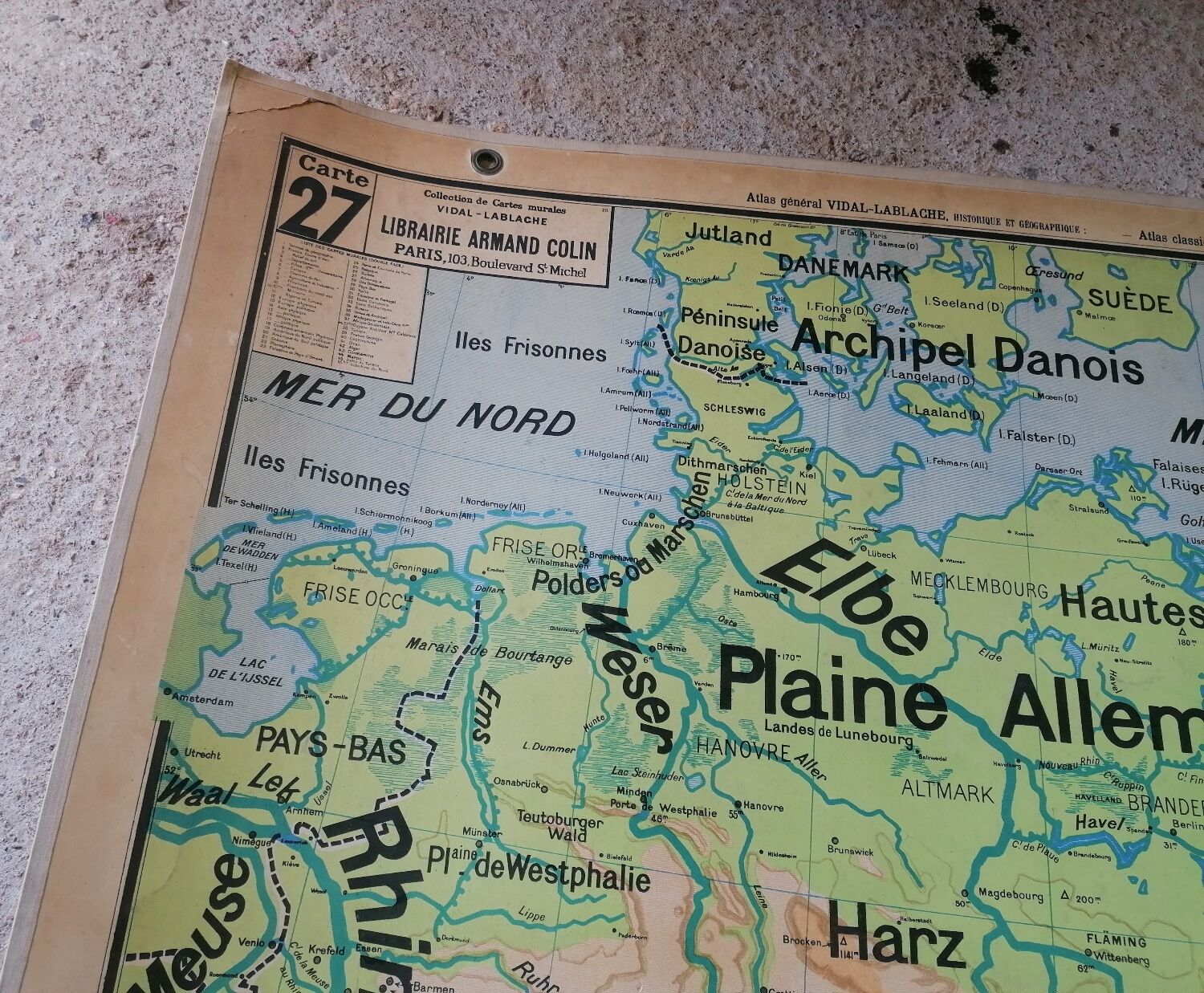 Old Vidal Lablache school map of Germany n°27.