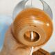 Duo of wooden ball lamps