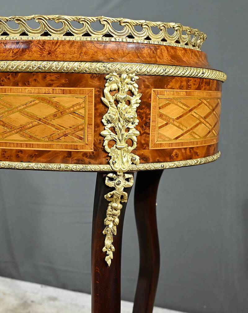 Planter in Precious Wood Marquetry, Napoleon III Period – Mid-19th Century