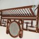 Curved Wooden and Brass Wall Coat Rack, Arts & Crafts, Austria, glass