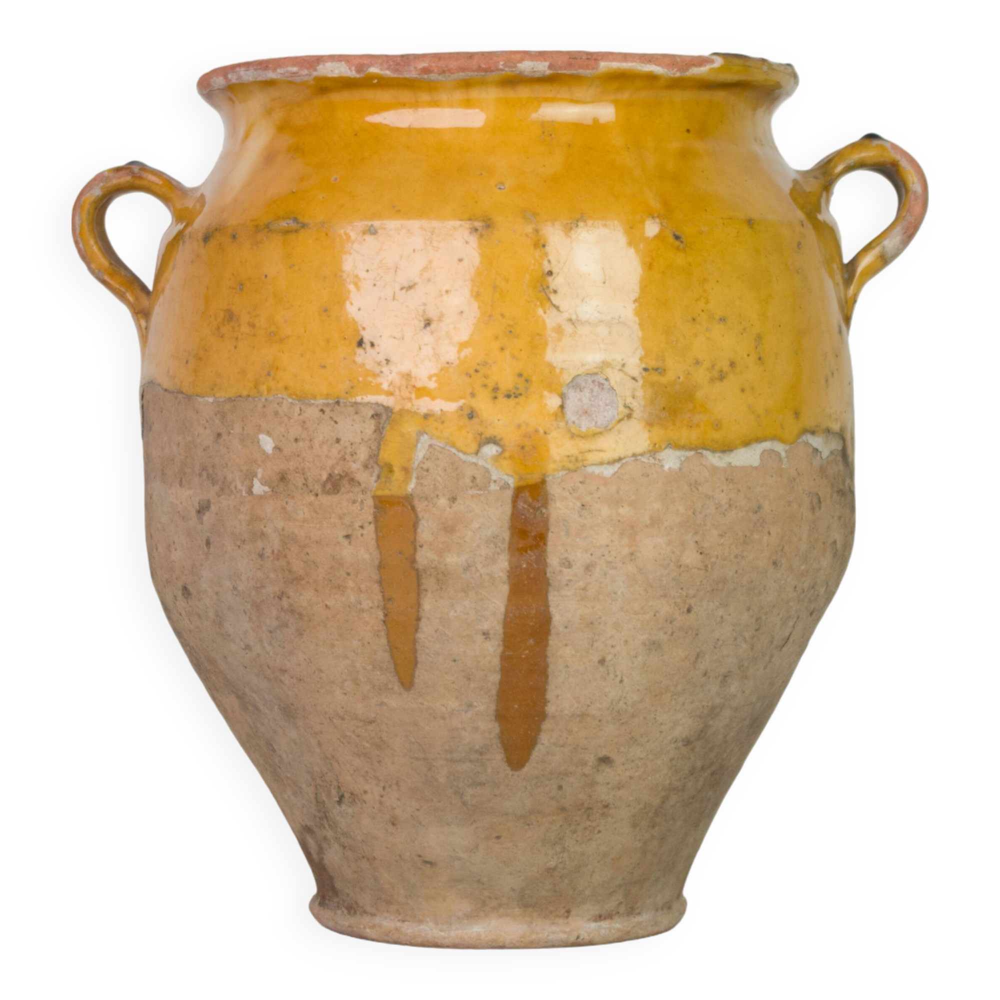 Yellow South-West confit pot, glazed terracotta