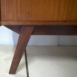 Vintage bookcase with compass feet from the 60s
