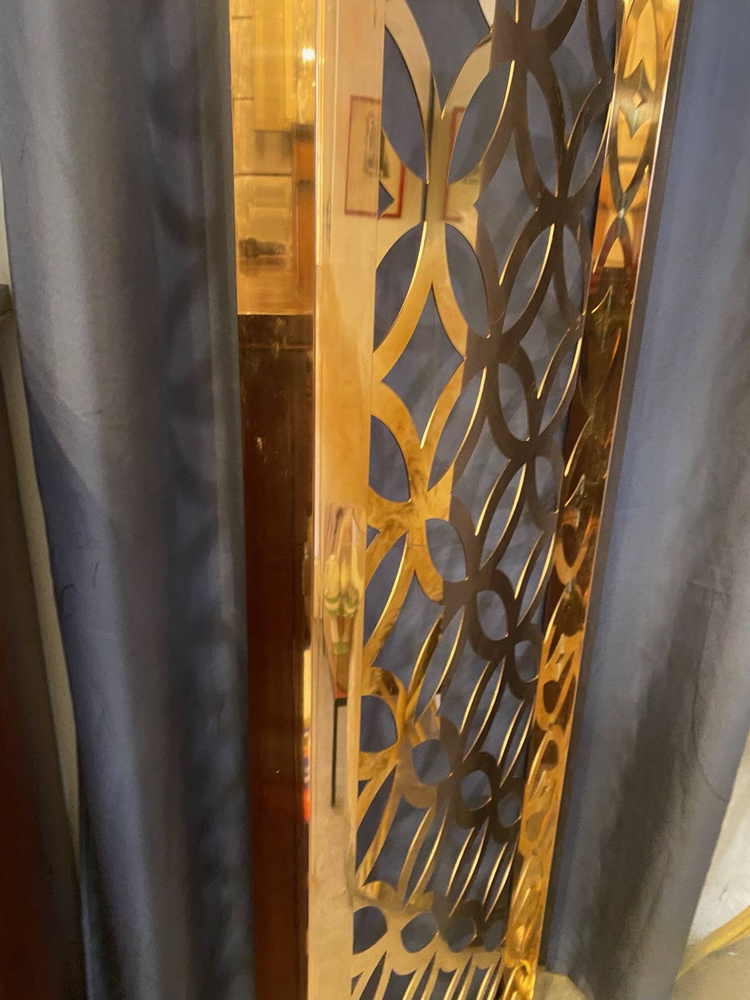 Vintage copper screen panel, sculpted, 1970s/80s, metallic color