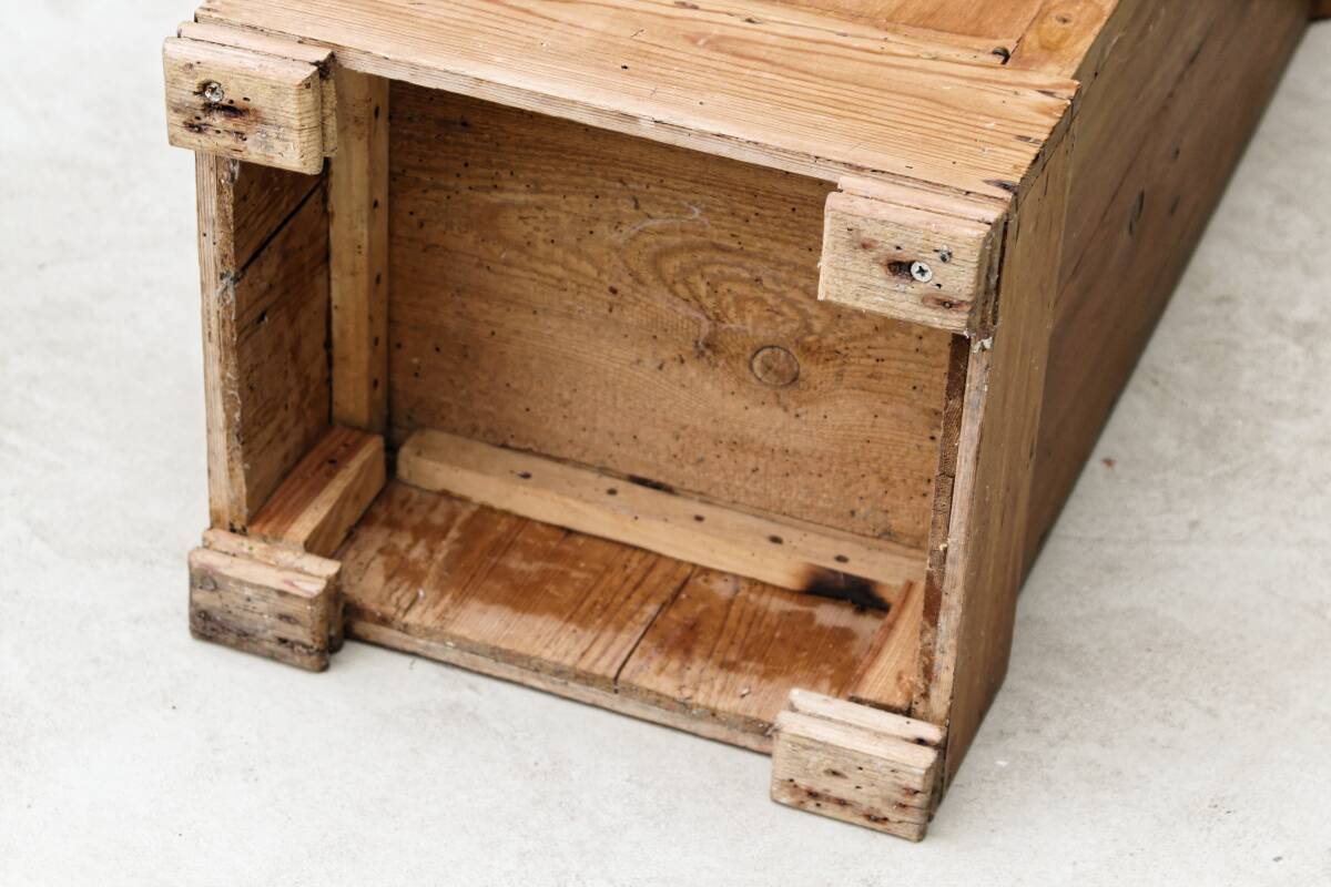 Pitch pine bedside table