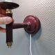 Wall lamp from Swedish Belid 1990s, in a beautiful aubergine purple colour.