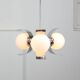 Vintage italian chrome and opaline chandelier, 70s