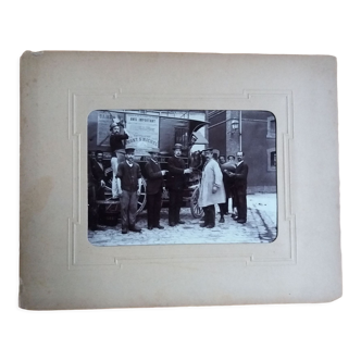 Old photograph 1900 Compagnie des chemins de fer de l'Ouest diligence Mont Saint Michel