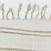 Kilim Turc Écru à Rayures, Style Scandinave, Salon et Chambre, 176x252Cm