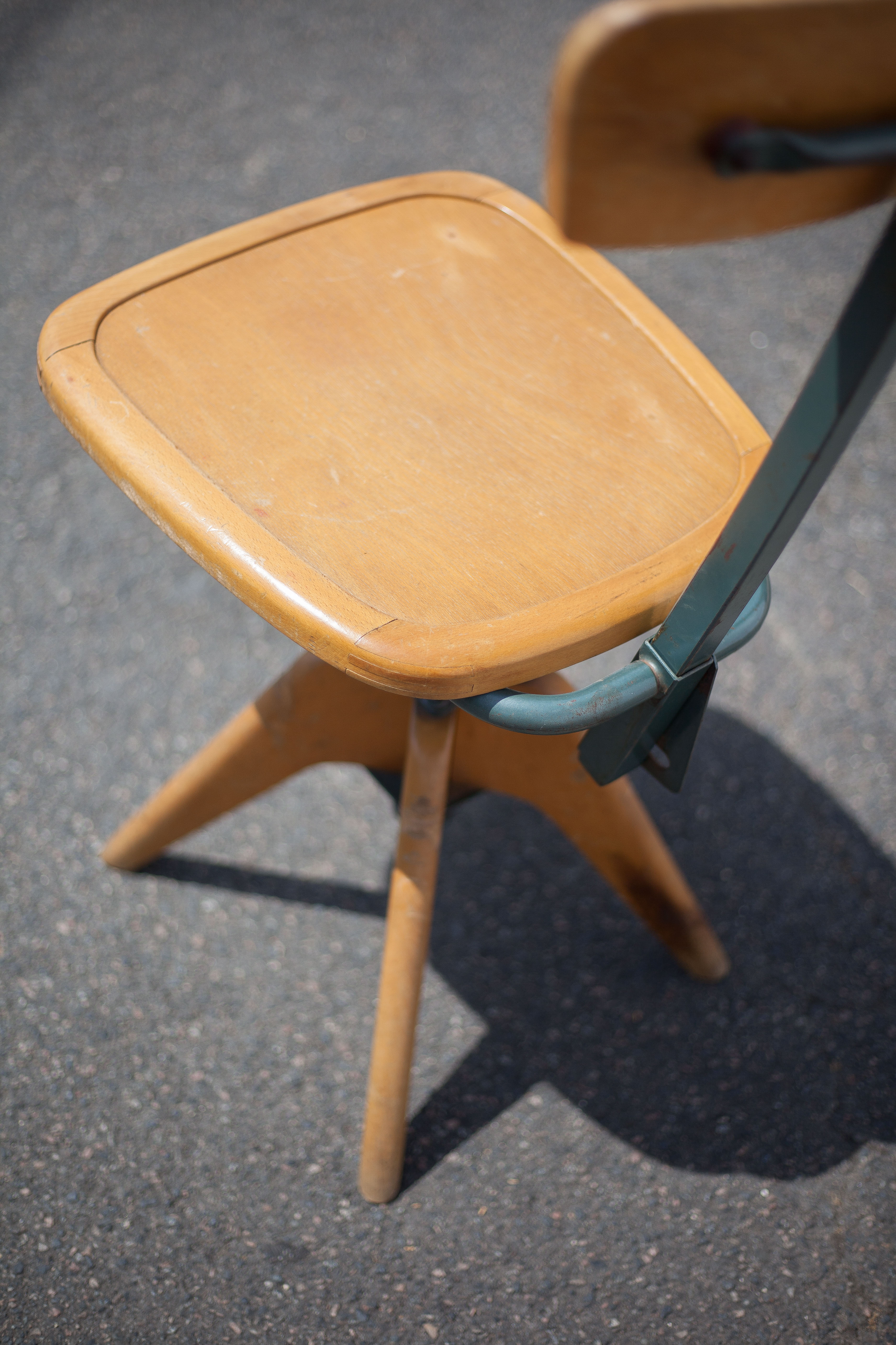 Wood and metal office chair