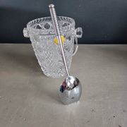 Seau à glace en cristal de Bavière avec cuillère à glaçons
