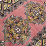Tapis Oushak rose 4x7 fait main, 120x214Cm
