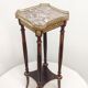 Table auxiliaire en bois, marbre et laiton, France années 1950