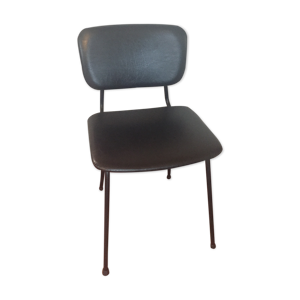 chaise en métal et skaï - noir
