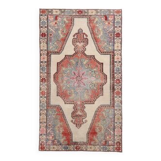 4x7 Madallion Handmade Turkish Rug, 130x229Cm