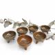 Set 6 bols tripodes terre cuite forme anthropomorphe